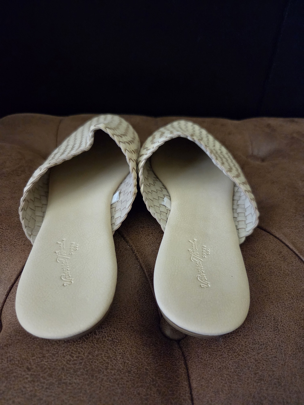 Women's Universal Thread Woven Pointed Slip-On Mules - Cream - Picture 5 of 7